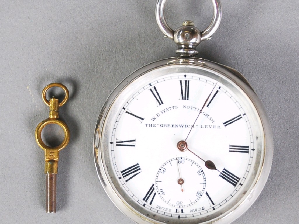 Appraisal: SWISS SILVER CASED OPEN FACE KEY WIND GENTLEMAN'S POCKET WATCH