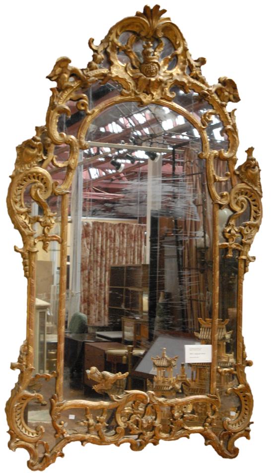 Appraisal: TH C CARVED AND GILT MIRROR X