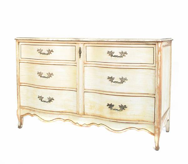 Appraisal: A Louis XV style paint decorated chest of drawers height