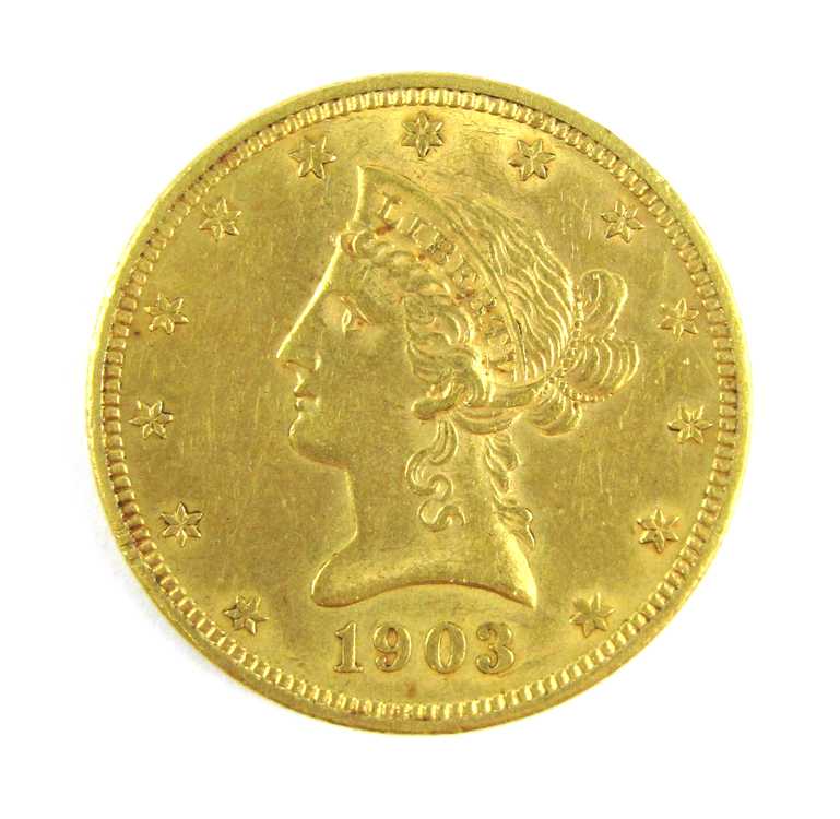 Appraisal: U S TEN DOLLAR EAGLE GOLD COIN Liberty head type