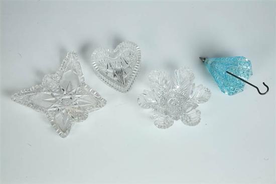 Appraisal: FOUR PIECES OF CUT GLASS American nd half th century