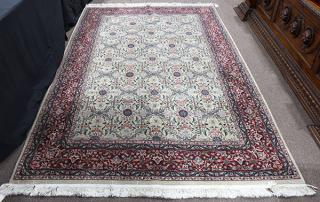 Appraisal: Persian floral Tabriz carpet Persian floral Tabriz carpet ' x