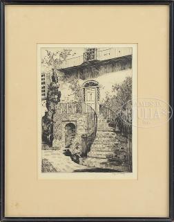 Appraisal: ALFRED HUTTY American - MY DOORWAY ON TRADD STREET Drypoint