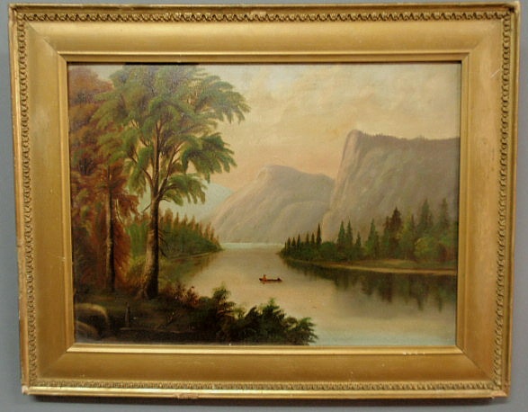 Appraisal: Oil on artist board painting of a Hudson River scene