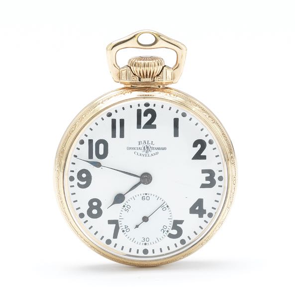 Appraisal: BALL OFFICIAL RR STANDARD CLEVELAND POCKET GOLD FILLED WATCH mm