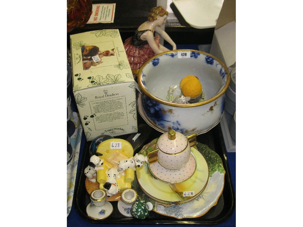 Appraisal: Lot comprising an Art Deco lampbase and a tray of