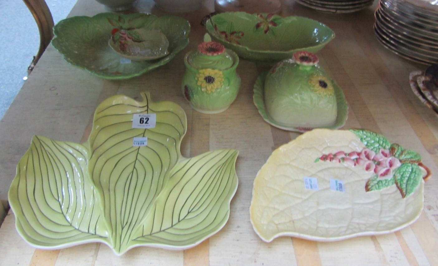 Appraisal: A group of leaf moulded wares including Carlton ware and