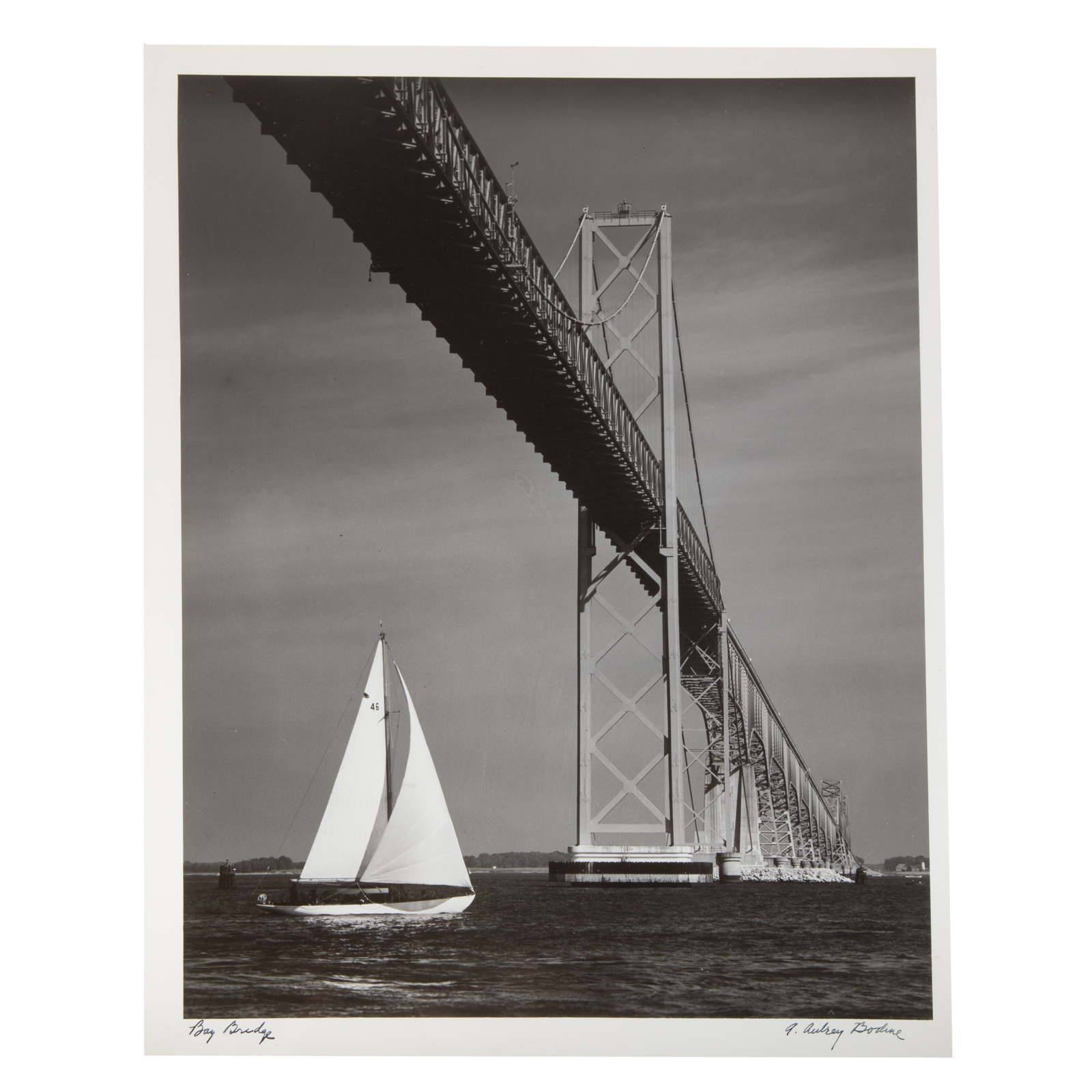 Appraisal: A AUBREY BODINE CHESAPEAKE BAY BRIDGE American - Gelatin silver