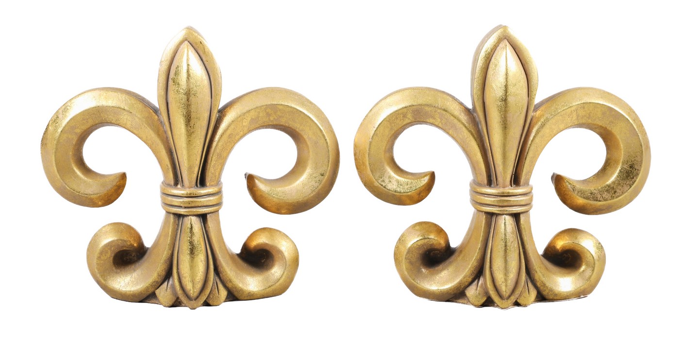 Appraisal: House Parts Inc gilded Fleur De Lis bookends h x