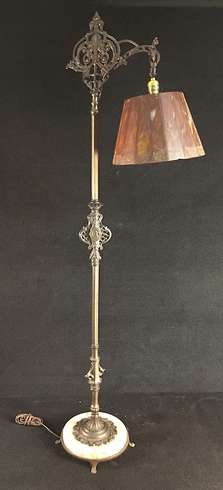 Appraisal: 's Onyx And Figural Bronze Floor Lamp Onyx Floor Lamp