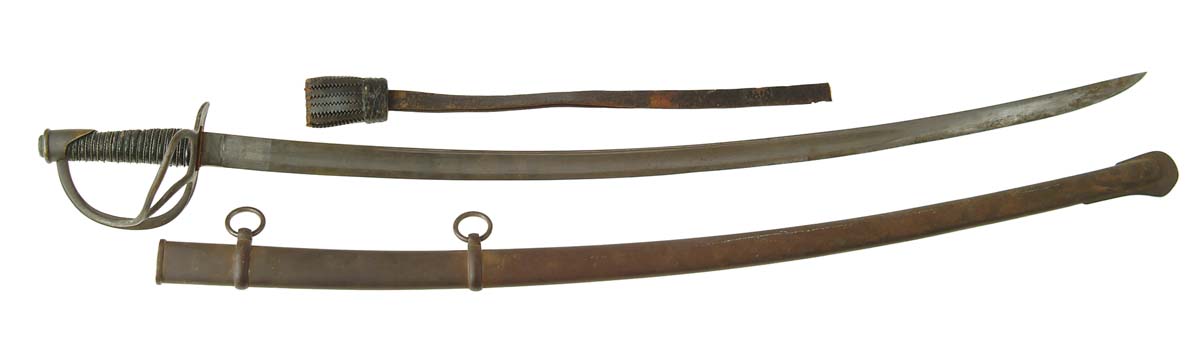 Appraisal: HISTORIC CONFEDERATE USED CAVALRY SABER Unmarked pattern saber with -