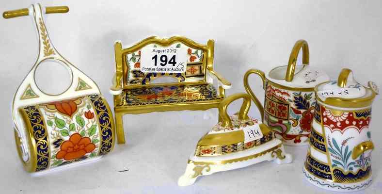 Appraisal: Royal Crown Derby Giftware Items to include Flat Iron Milk