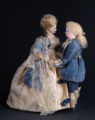 Appraisal: FRENCH WALTZING COUPLE AUTOMATON When activated this regal waltzing couple