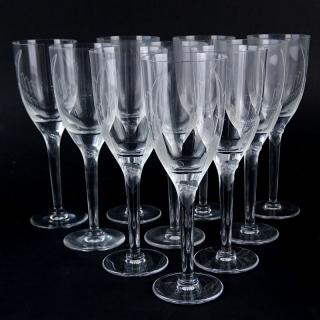 Appraisal: Ten Lalique Crystal Ange Champagne Flutes Ten Lalique Crystal Ange