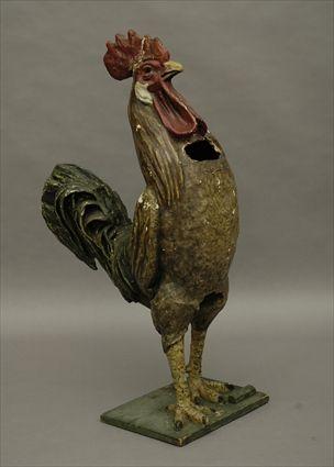 Appraisal: French Papier-M ch Figure of a Cockerel x x in