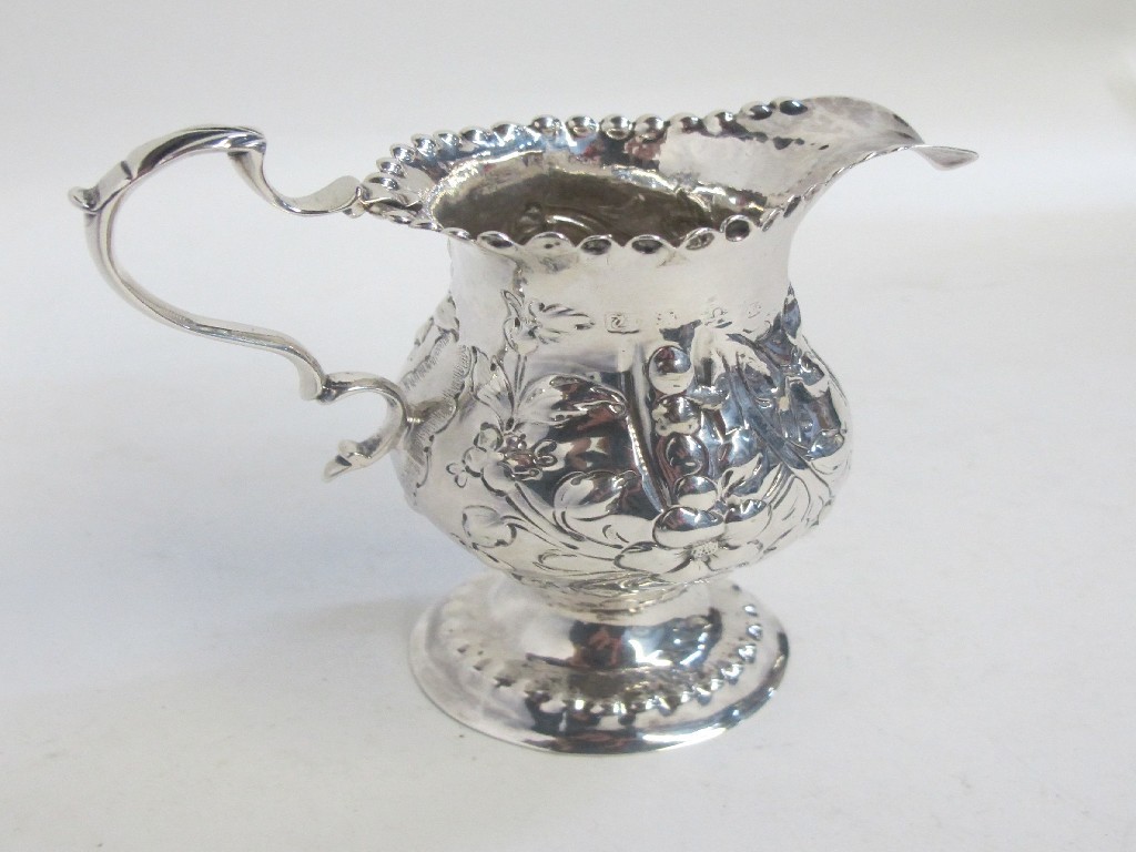 Appraisal: Antique silver cream jug rubbed marks