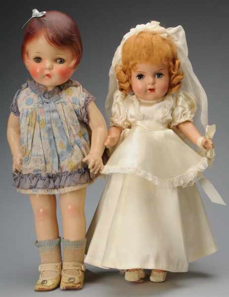 Appraisal: Lot of Composition Dolls Description American Ca - Girl with