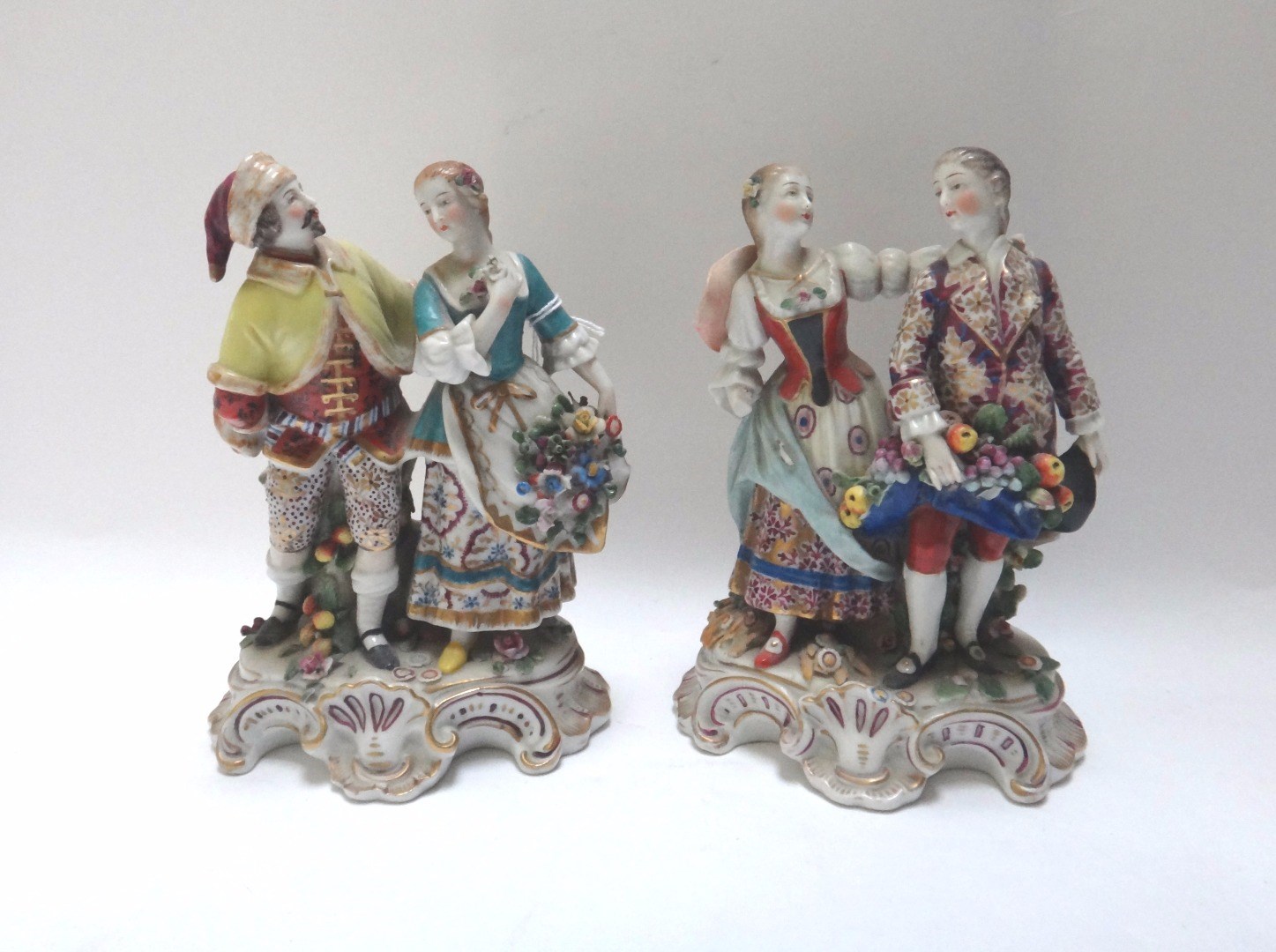 Appraisal: A group of twelve Continental porcelain figures early th century