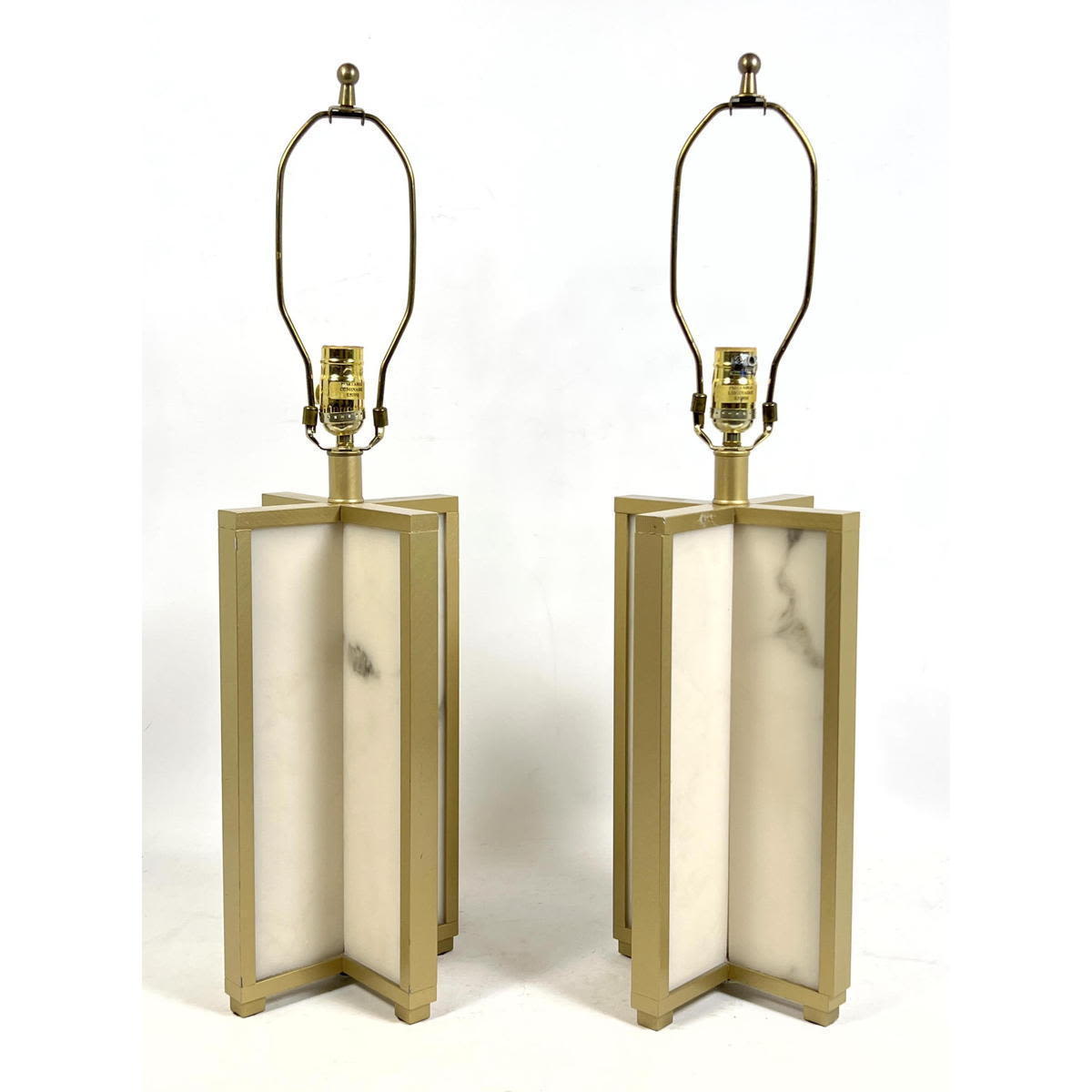 Appraisal: Pair Contemporary Jean Michel Frank style lamp Dimensions H inches