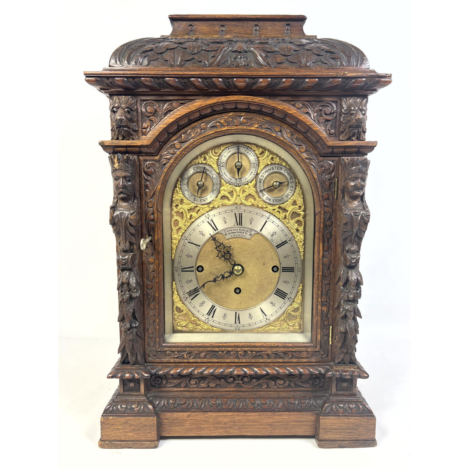 Appraisal: CAMERER KUSS and CO Antique English Bracket Clock Westminster Chimes