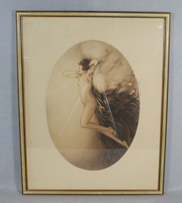 Appraisal: Louis Icart etching Eve copyright x image tear in lower