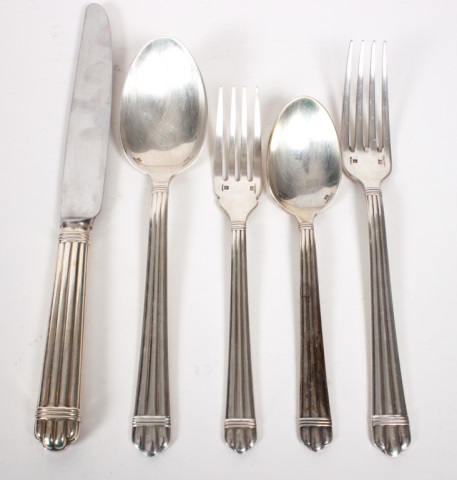 Appraisal: Christofle silver-plated -piece flatware service in the Aria pattern th