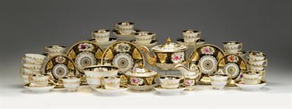 Appraisal: English porcelain part dessert service mid th century Comprising a