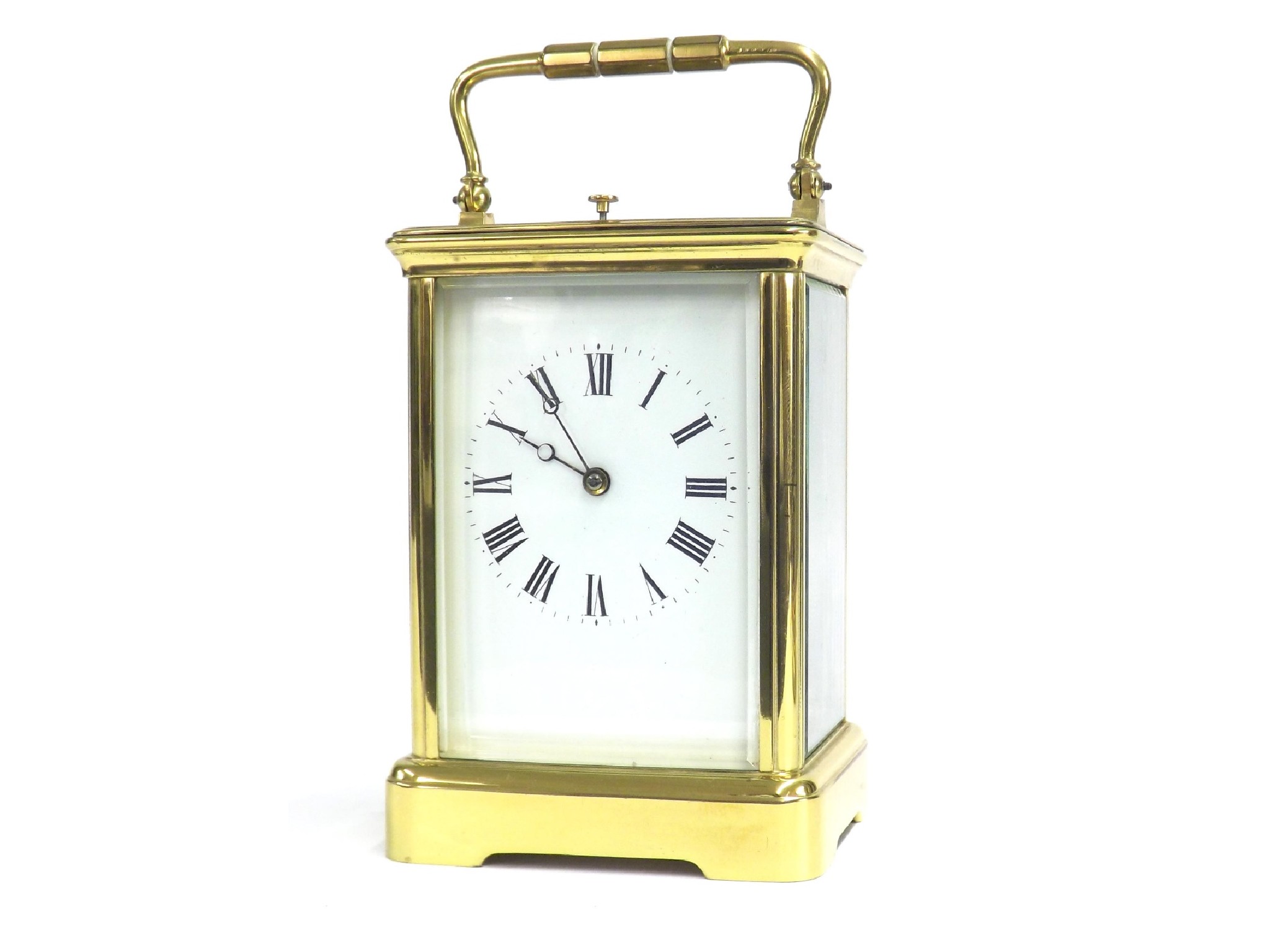 Appraisal: French repeater carriage clock striking on a gong within a