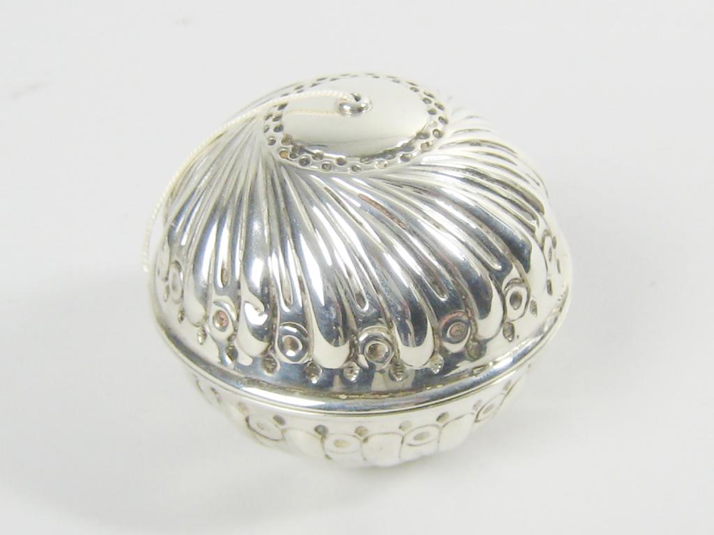 Appraisal: A Victorian spherical String Holder with gadroon embossing London maker