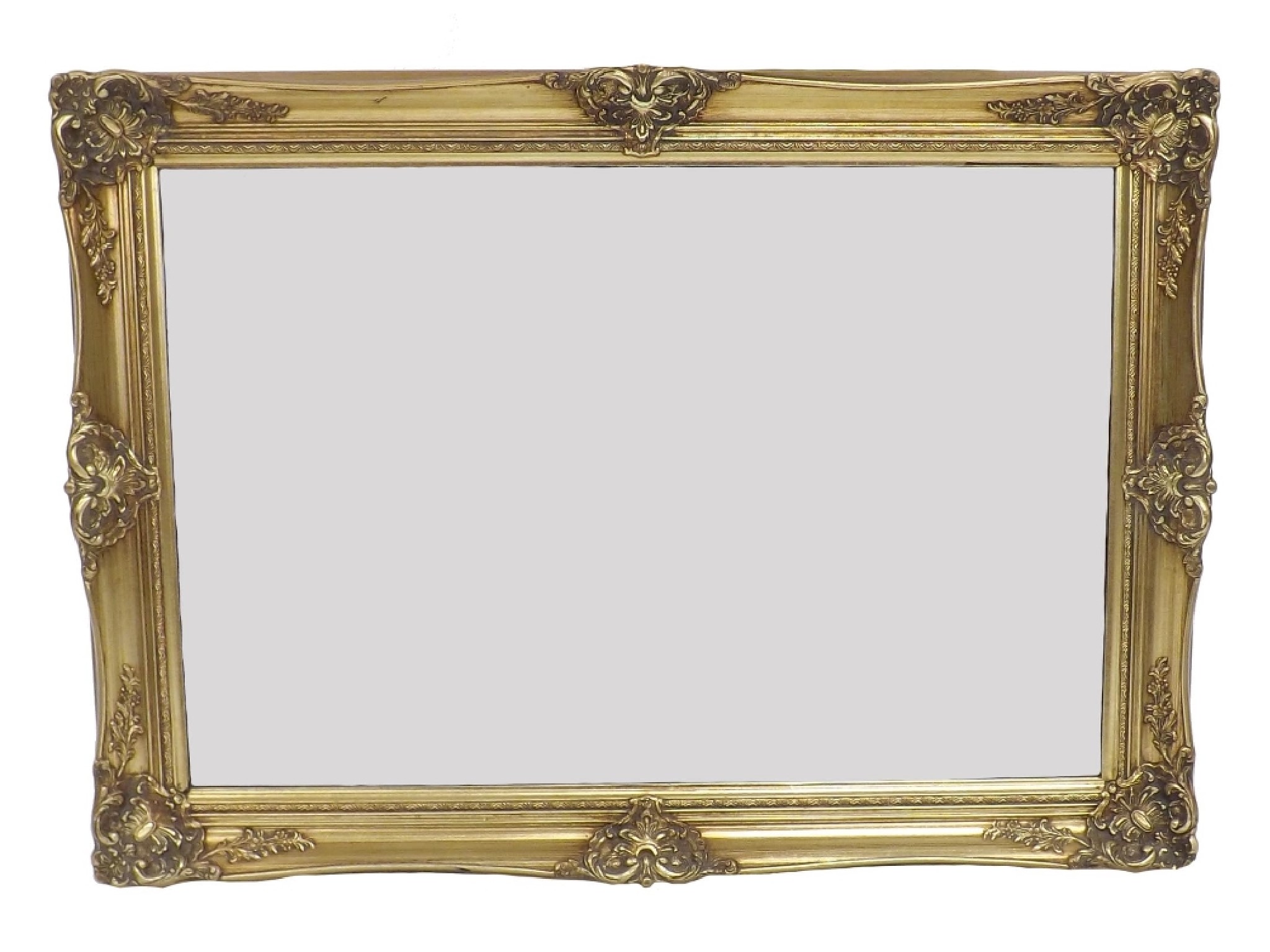 Appraisal: Giltwood rectangular wall mirror with bevelled glass plate x