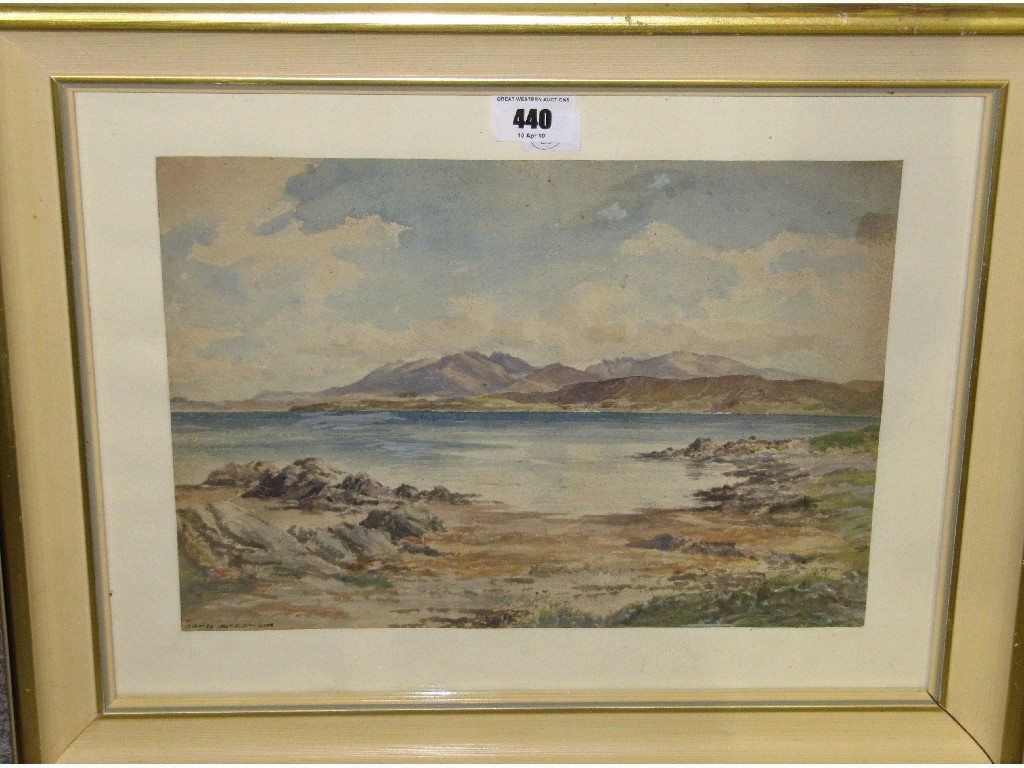 Appraisal: Watercolour 'Arran from Bute' signed JAMES McCULLOCH