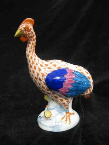 Appraisal: Herend Porcelain ''Fishnet'' Figurineof a hen '' tall rust fishnet