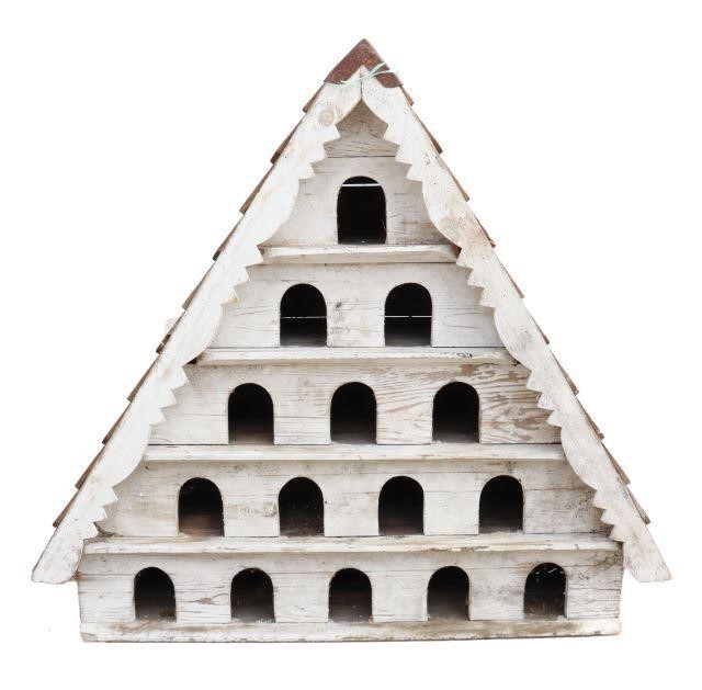 Appraisal: Large wood bird house hotel late thc in an A-frame