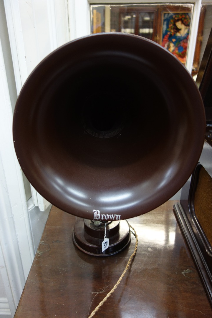 Appraisal: S G Brown Crystavox amplyfying speaker horn shape a circular