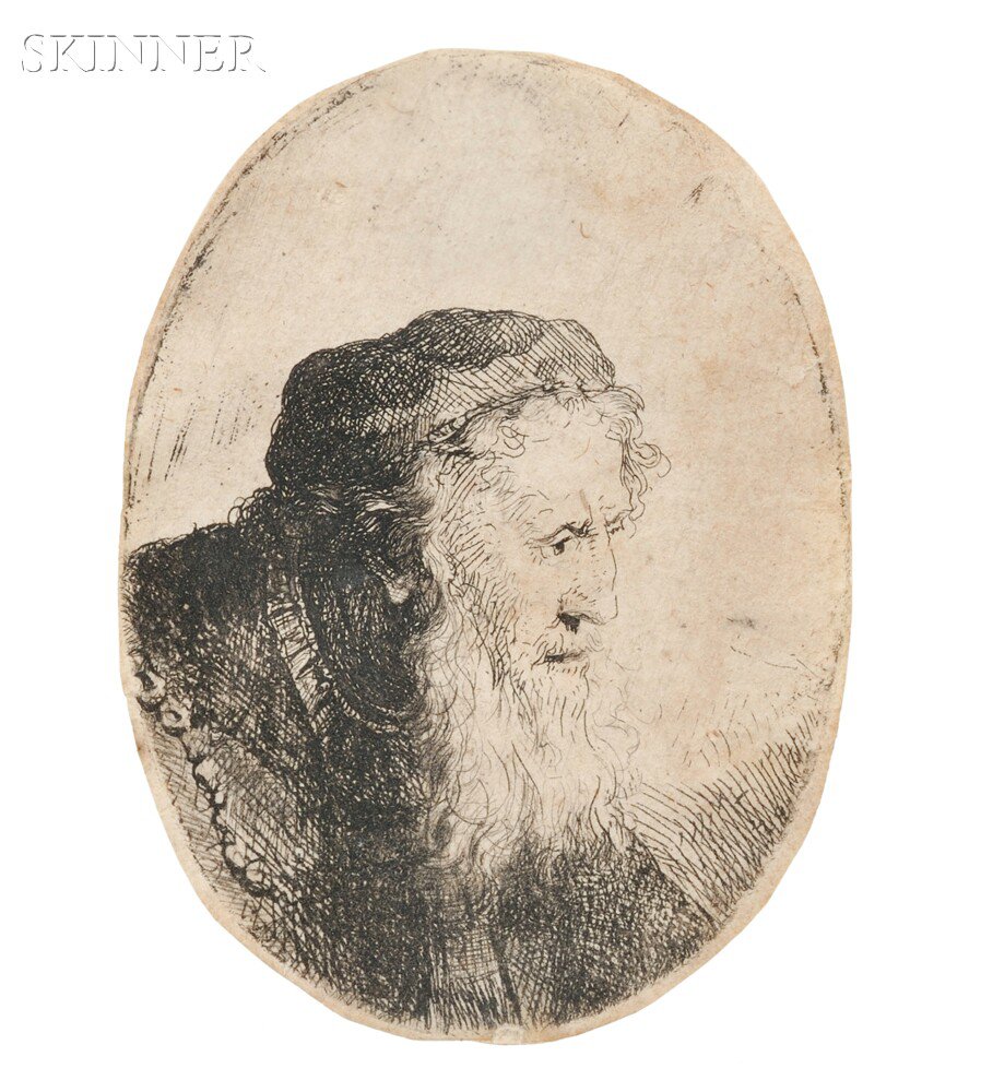 Appraisal: Ferdinand Bol Dutch - A Bearded Old Man in Profile