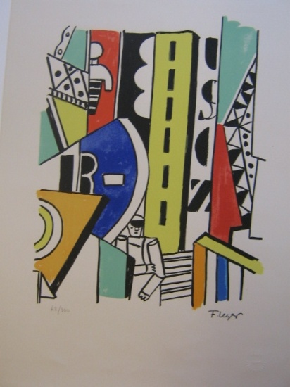 Appraisal: FERNAND L GER after La Ville Color lithograph x mm