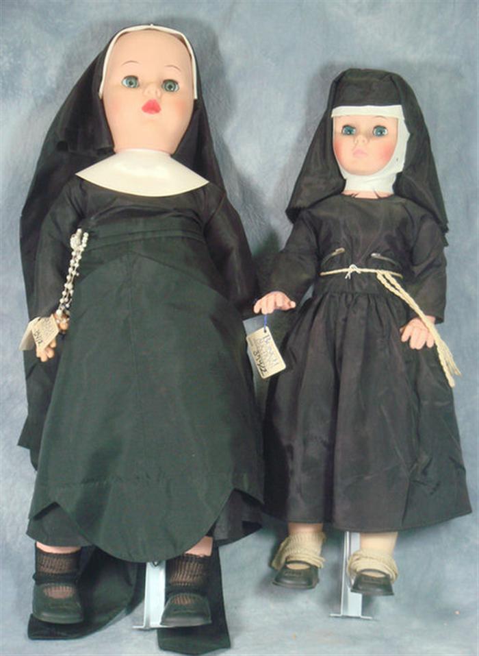 Appraisal: Two plastic and vinyl Nun Dolls they measure and inches