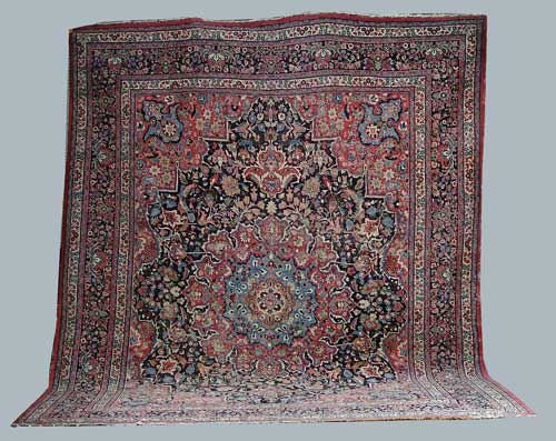 Appraisal: ANTIQUE PERSIAN CARPET Finely knotted with double center medallion surrounded