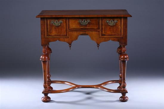 Appraisal: WILLIAM AND MARY WALNUT SIDE TABLE early th century with