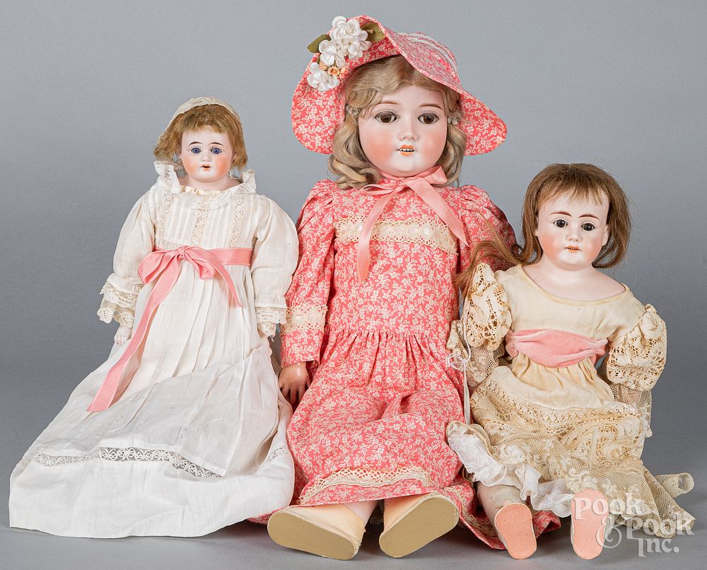 Appraisal: Three bisque dolls Three bisque dolls to include a Wiesel