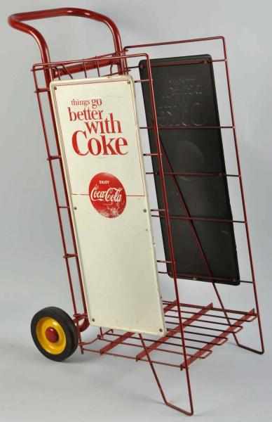 Appraisal: Coca-Cola Case Cart Display Rack Description s Complete with signs