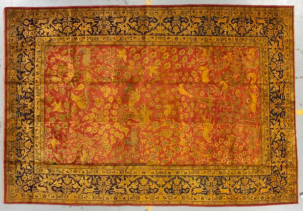 Appraisal: An Isfahan carpet size approximately ft in x ft in