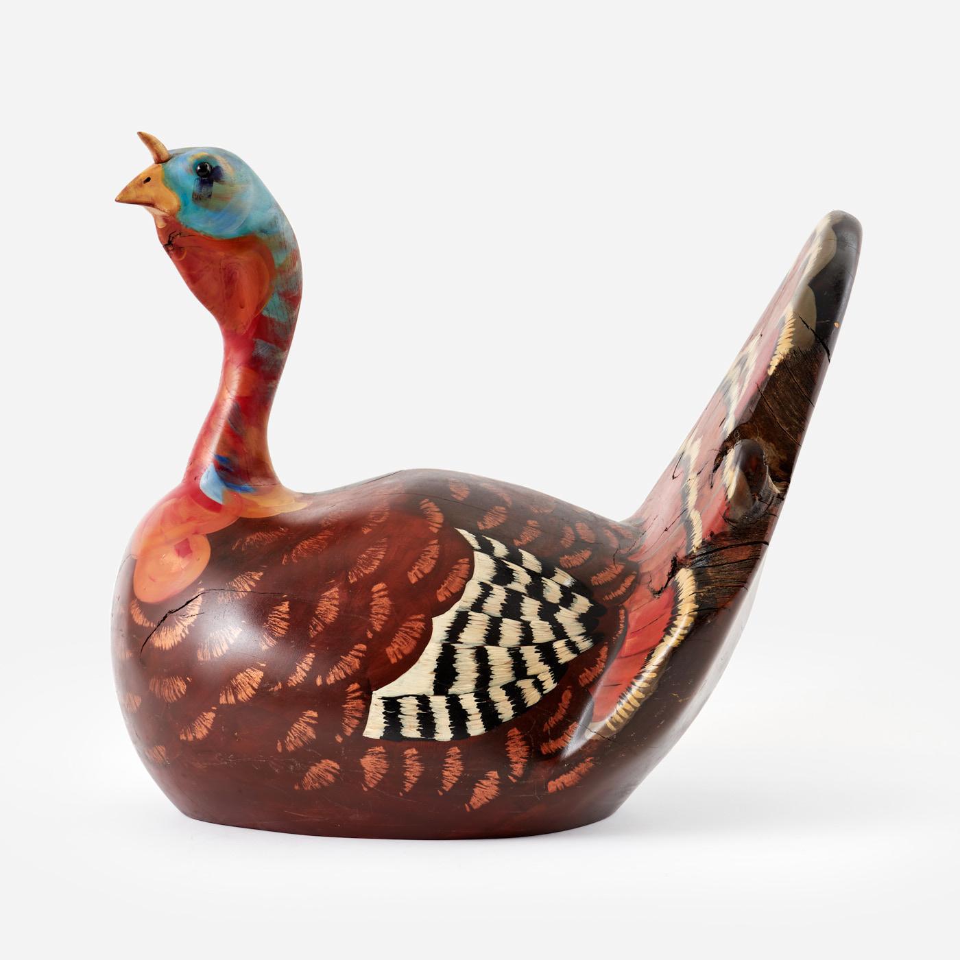 Appraisal: NANCY DENNIS BRADY TOM TURKEY WOOD CARVING Dennis Nancy Brady