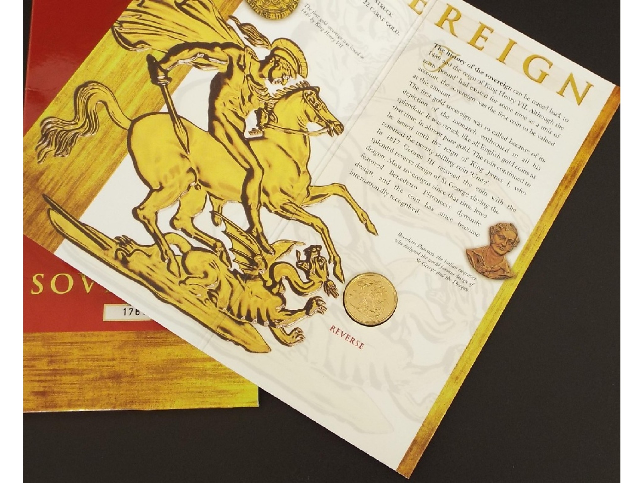 Appraisal: bullion sovereign coin with the original packaging designed by Ian