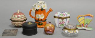 Appraisal: Eight boxes and trinkets to include Limoges France Marque Deposee