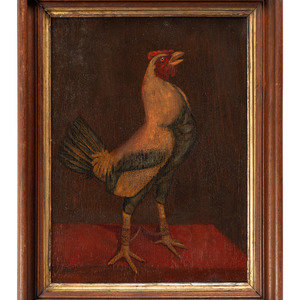 Appraisal: American School Early th Century A Fighting Cock oil on