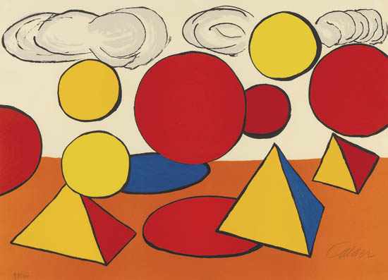 Appraisal: ALEXANDER CALDER The Peak of Progress Color lithograph circa x