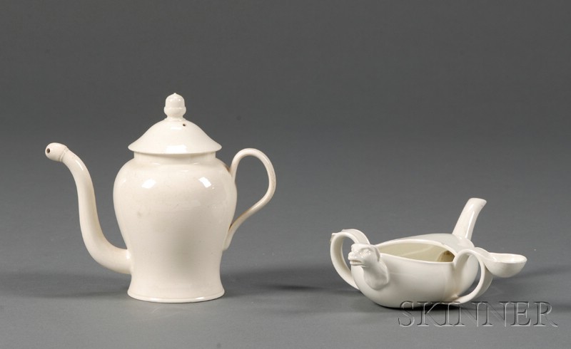 Appraisal: Two Creamware Items England late th early th century a