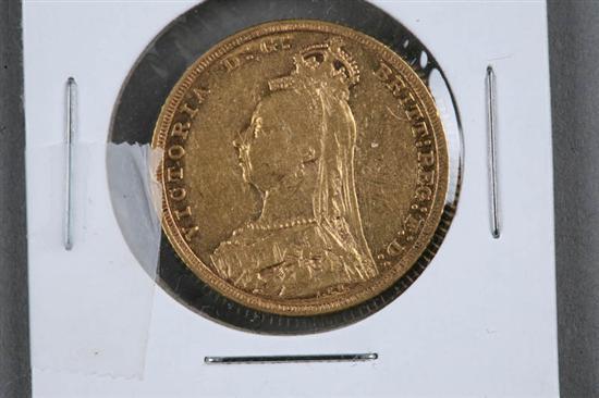 Appraisal: ENGLISH GOLD SOVEREIGN Victoria on the obverse St George and