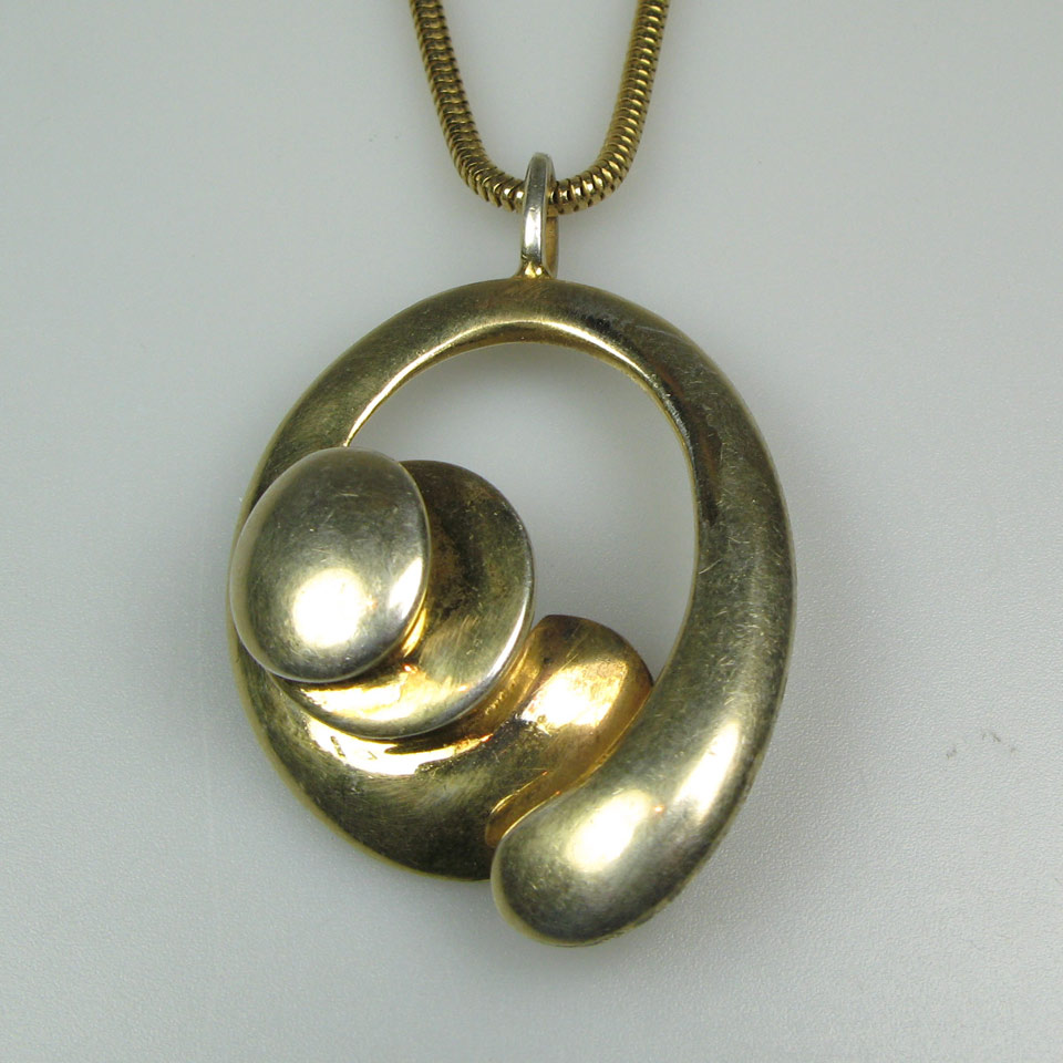 Appraisal: Maryon Kantaroff Gold Tone Metal Pendant suspended on a metal